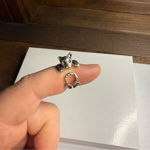 Silver Cat Wrap Ring